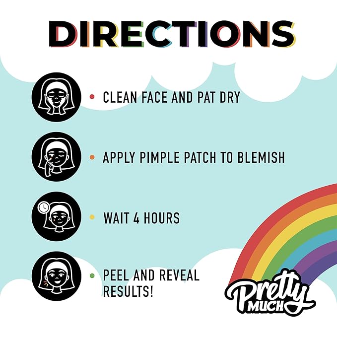 Pretty Much Pretty Patch Pack (1 Pack/72 Count) Pimple Patch, Acne Sticker, Acne Patch, Healing Blemish Dot, Anti-Pimple Popper Sticker, Natural and Gentle for All Skin Types, Day/Night Use