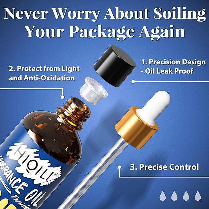 HIQILI Amber Essential Oil - Premium Fragrance Oil for Diffuser, Candle Soap Perfume Lotion Making, 3.38 Fl Oz Halloween Thanksgiving