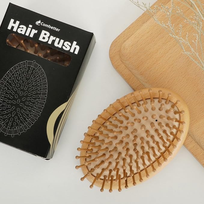 Natural Bamboo Hair Brush(No handle), Massaging Scalp, Detangling brush for Women, Men &Kids, Eco-friendly Natural Wooden for All Hair Types