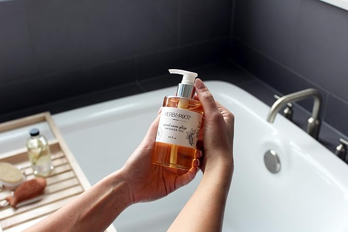 Herb & Root Spiced Cocoa Glaze: Chocolate Cinnamon Edible Massage Oil, Scented Body Oil for Women, Relaxing Gifts, Non-Sticky, Natural Plant-Based Aromatherapy