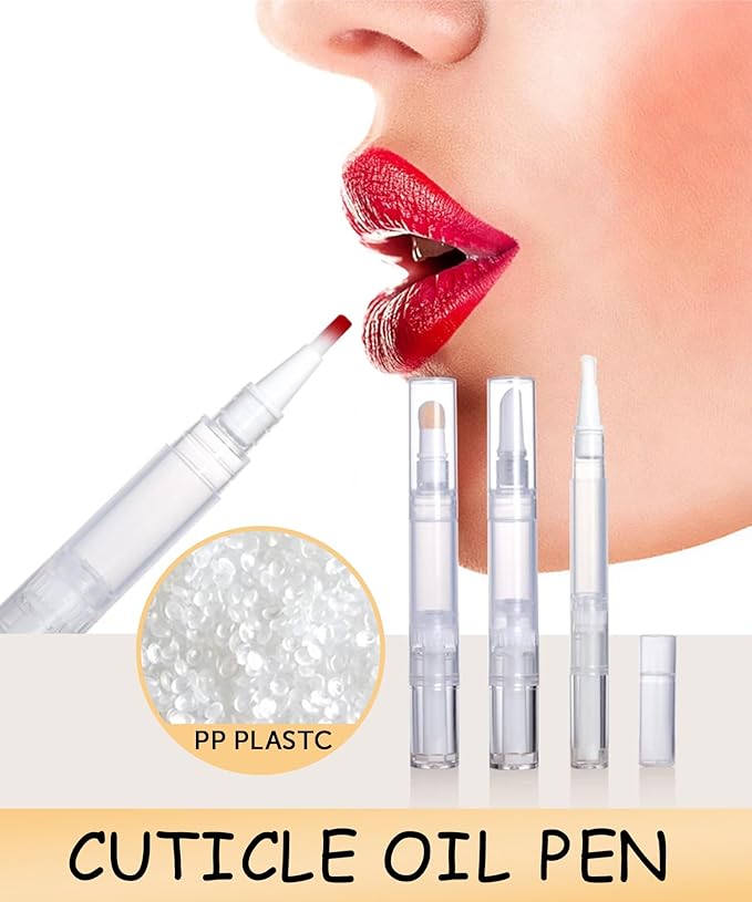 6 Pcs 3ml Empty Cuticle Oil Pen with 4 Pcs Transfer Pipettes - Transparent Nail Oil Twist Pens with Brush Tip for Nail Oil, Eyelash Growth Liquid, Cosmetic Lip Gloss Container Applicators