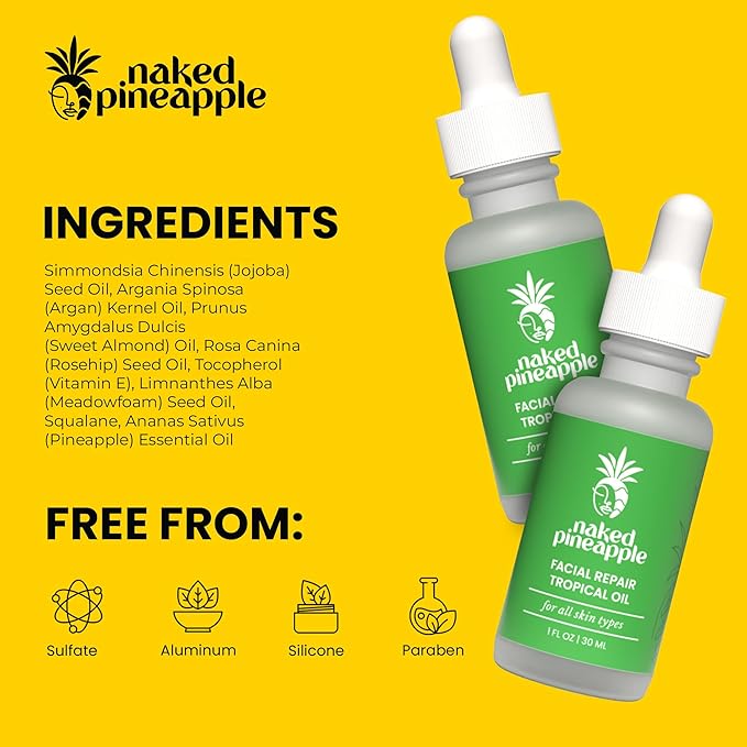 Tropical Oil - Hydrating Facial with Fruit Extract - Moisturizer, Barrier Protection & Elasticity for Face, Neck, Hair & Body - 1oz