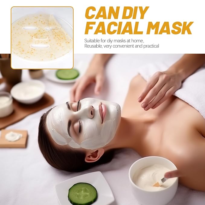 LEORX 2Pcs Face Mask Maker Plate Silicone Reusable Facemask Seaweed Mud Mask Making Mold Facial Care Makeup Tool for Women Lady