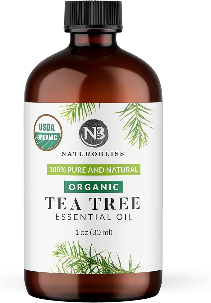 NaturoBliss Organic Tea Tree Essential Oil, 100% Pure Therapeutic Grade, Premium Quality Tea Tree Oil, 1 fl. Oz / 30 ml - Perfect for Aromatherapy and Relaxation (Tea Tree, 30ml)
