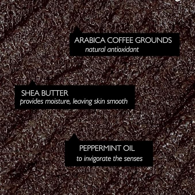 UpCircle Exfoliating Coffee Body Scrub with Peppermint 220ml - Sea Salt, Eucalyptus + Coconut Oil - Exfoliates Your Skin + Improves Circulation - Natural, Vegan Exfoliator For Soft, Smooth Skin