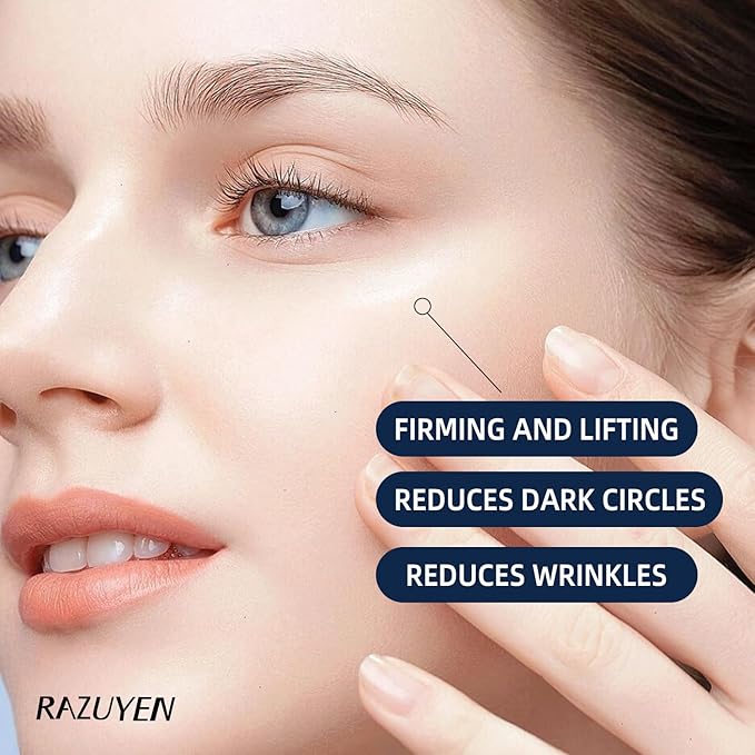 Under Eye Cream For Dark Circles, Puffiness and Wrinkles, Hyaluronic Acid + Peptide + Caffeine Eye Cream Anti Aging, Hydrating Eye Care, 20ml/0.67 fl oz