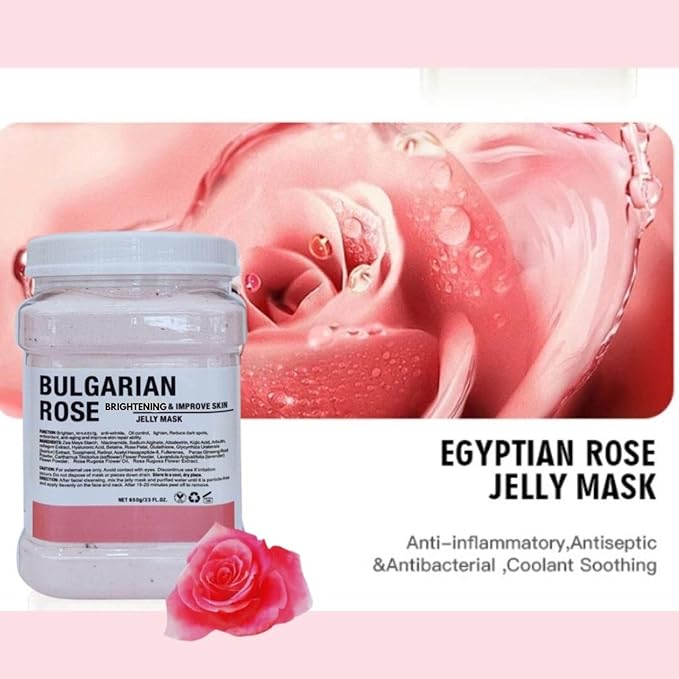 Luxury Rose Facial Mask, Anti-Acne Skin Rejuvenation Mask for Oily and Combination Skin, Jelly mask for professionals, hydrojelly masks, Jelly Face Mask(Rose)