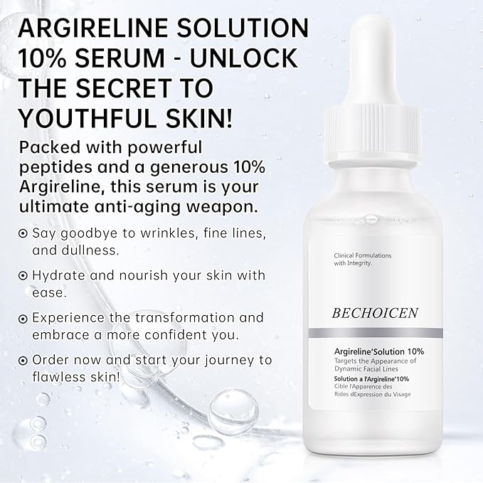 Anti Aging Argireline Solution 10%,Anti Wrinkle Hydrating Argireline Serum with Centella & Hyaluronic Acid for Skin Barrier Repair,30ml Peptides Serum for Face Reduce Fine Lines