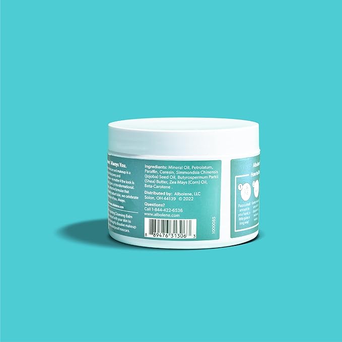 Albolene Cleansing Balm, Hydrating Makeup Remover and Face Wash with Shea Butter and Jojoba Oil, 6 fl oz, Packaging May Vary