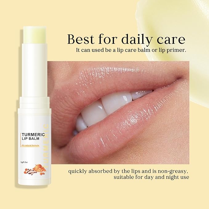 Turmeric Lip Treatment Kit for Dark Lips, Sugar Lip Scrub&Lip Balm for Smokers, Lip Exfoliator Scrub for Hydration Chapped and Cracked Peel Lips