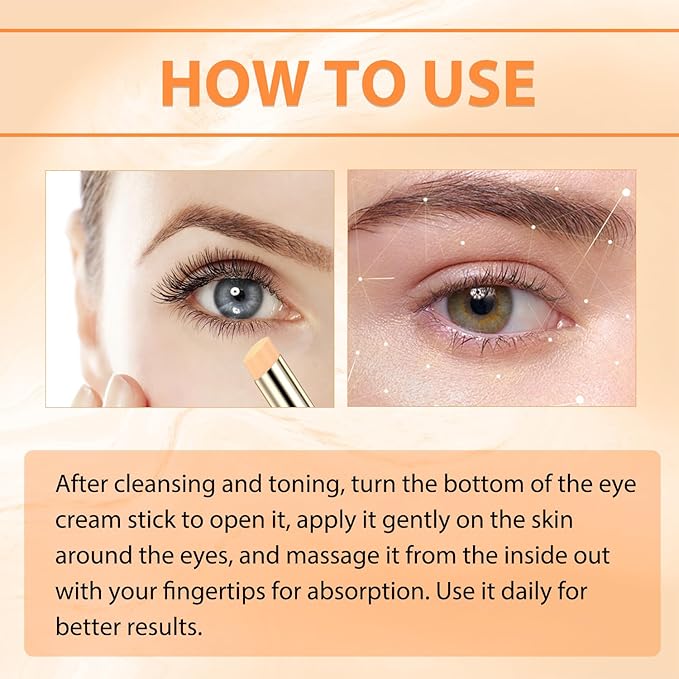 Revive Glow Vitamin C Eye Balm, Hydrating Eye Cream,Improve Dark Circles,Brightens Skin Tone,Reduces Puffiness(2PCS)