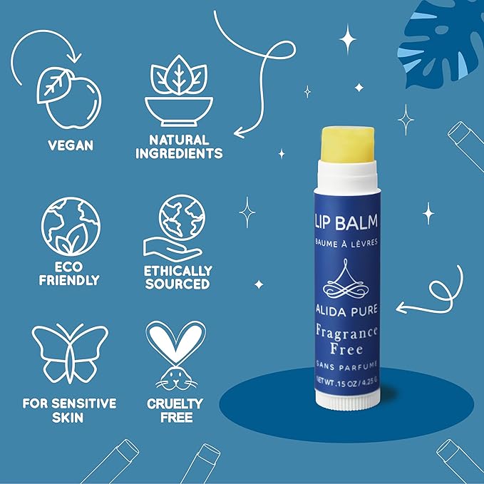 Favorites Lip Balm Collection, Vegan Lip Balm Set, Bees Wax Free, Coconut Oil Free, Avocado Oil, Organic Jojoba Oil, Vitamin E, Natural Moisturizer For Dry Cracked Lips, 3 Tube Set