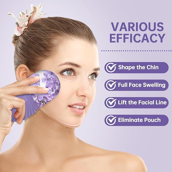 Ice Face Roller, Ice Cube Roller for Face,Facial Beauty Ice Roller Skin Care Tools,De-Puff Eye Bags, Reduce Migraine Pain(Purple)