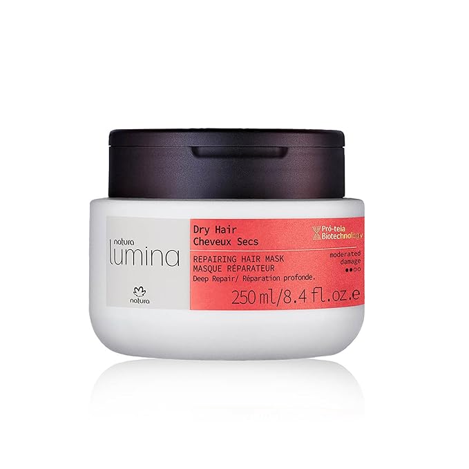 natura Lumina Dry Hair Repairing Hair Mask - Intensely Hydrates Strengthens & Repairs - Softens & Restores Shine - Vegan Hair Care - 250ml