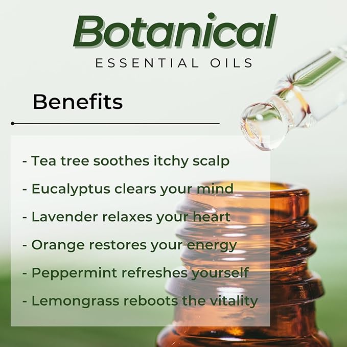 Essential Oils Set (Eucalyptus, Lavender, Lemongrass, Peppermint, Tea Tree, Orange) for Diffuser, Topical Skin, Body, Natural Home Fragrance Gift for Women & Men