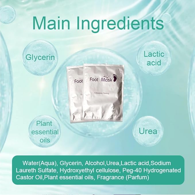 Exfoliating Foot Peel Mask for Dry, Cracked Heels - Moisturizing Foot Mask for Dead Skin & Callus Removal, Lavender Scent, 2 Pack - Foot Spa Treatment for Men & Women