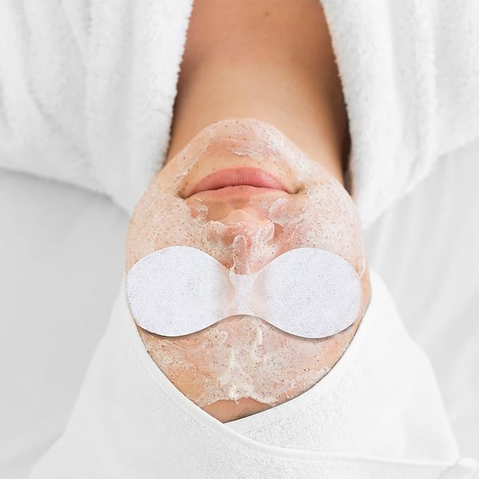 100 Sheets Disposable Eye Mask, Disposable Non Woven Eye Care Cotton Eyemask DIY for Skincare Spa Wrap Moisture Retention Cosmetic Facial Paper Toner, Serum, Or Lotion