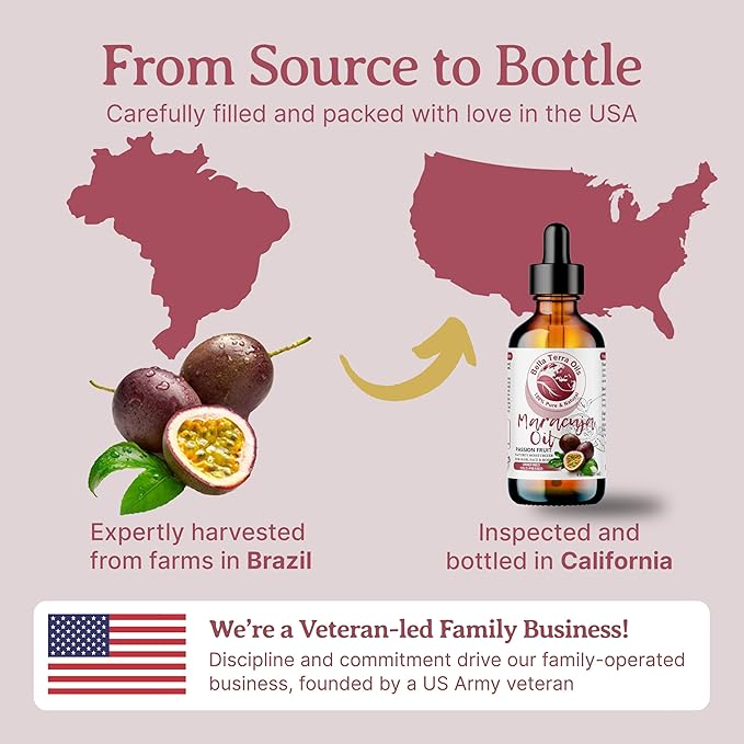 Bella Terra Oils - Maracuja Seed Oil 4oz - Dive into The Passion Fruit's Nutritional Profile, Enriched with Vitamin A & Essential Fatty Acids, for Natural Skin Nourishment