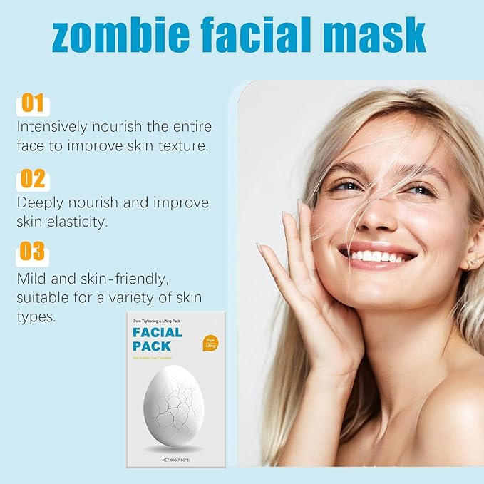 2025 New Zombie Facial Mask, New Zombie Mask Skin Care, Zombie Mask Facial, Hydrating Skincare Face Mask for Pore Tightening & Lifting Deep Cleaning Clay Mud with Brush (1 Box, 8ea)