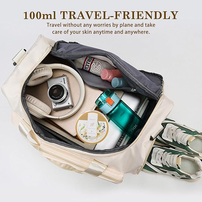 Princess Belle Vanilla Body Lotion, Travel Size Body Lotion for Women and Men Dry Skin, Deep Moisturizing and Hydrating with Natural Shea Butter for Vanilla skin, Smell Good, 100ml(3.4floz)