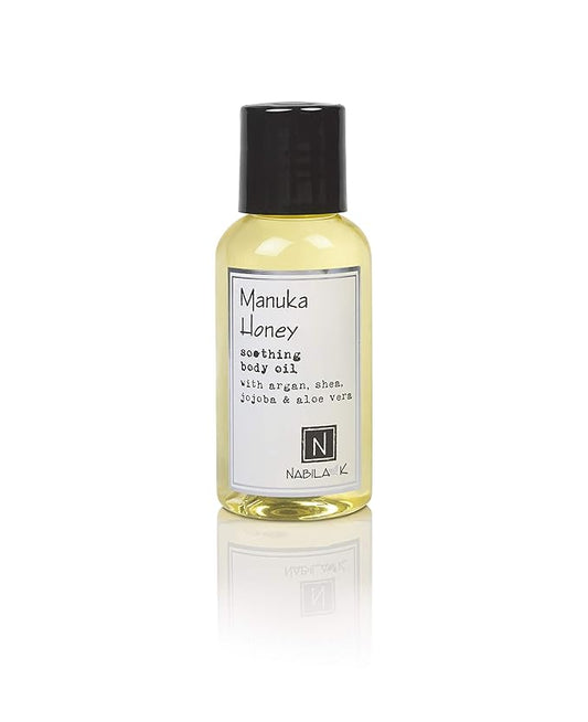 Manuka Honey Body Oil, Travel Size 2.4 oz Moisturize & Nourish with Argan & Coconut Oil - Vitamin C Enriched - Naturally Derived