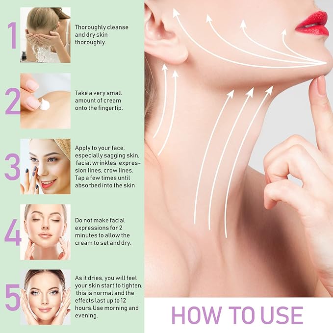 Instant Face Lift Cream,Skin Tighten And Lift Neck Cream for Women with Plant Extract, Neck, Eye Anti-aging Serum for Smoothing Fine Lines, Wrinkles and Firming Loose Sagging Skin-50ML
