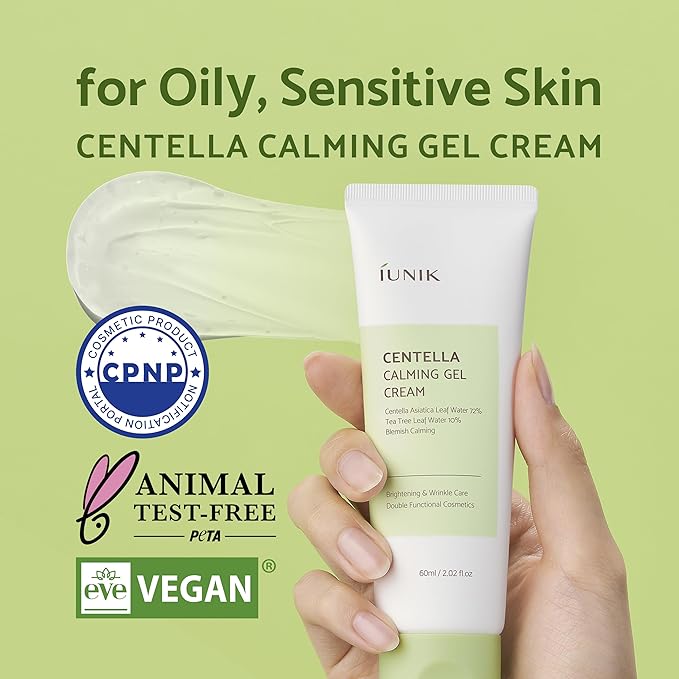 IUNIK Centella Mini Set, Travel Friendly Skincare Set, Ultra calming and hydrating for sensitive skin: Tea Tree Relief Toner,Serum, Centella Calming Gel Cream