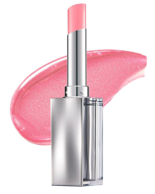 Glint Glow Lip Balm (Ballet Shoes, 0.1oz) - Moisturizing Stain Lipstick with Shine for Natural Lips, Tinted Treatment. Luxurious Korean Skin Care Makeup. Chapped, Dry, Cracked
