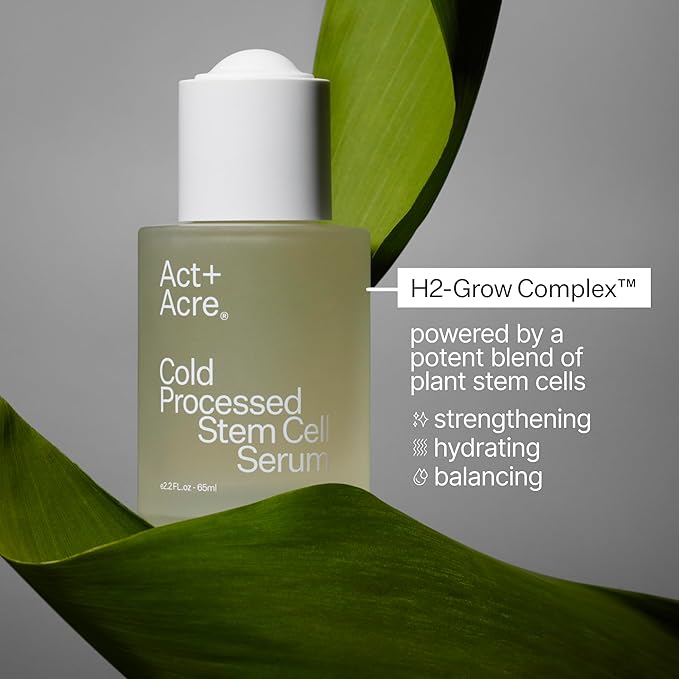 ACT+ ACRE Cold Processed Stem Cell Scalp Serum - Promotes Thicker and Fuller-Looking Hair - Soothes and Hydrates the Scalp - Sulphate and Paraben Free - Aloe Vera for Improved Scalp Health - 1 fl oz.