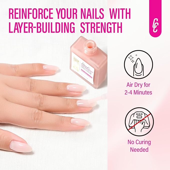 Nail Strengthener for Women: 8 in 1 Soft Pink Natural Nail Hardener Extra Strong and Growth - Nail Polish Hardener Ridge Filler Concealer for Weak and Damaged Nails 15ml