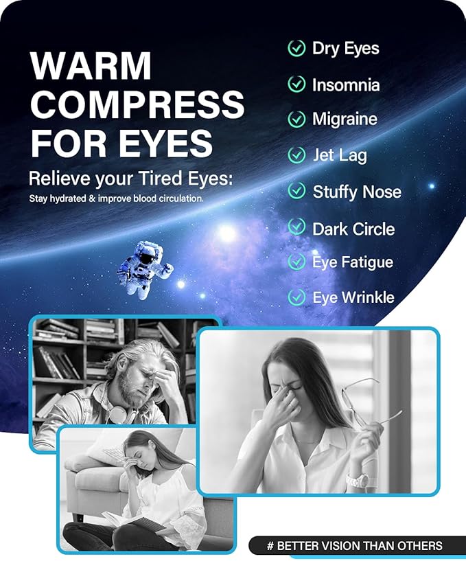 21 Packs Double Earloops Steam Eye Masks for Dry Eyes, Graphene Warm Eye Mask, Heated Eye Mask Reduce Puffiness & Dark Circles, Soothe Tired Eyes for Travel Essentials, Party Favors, Lavender