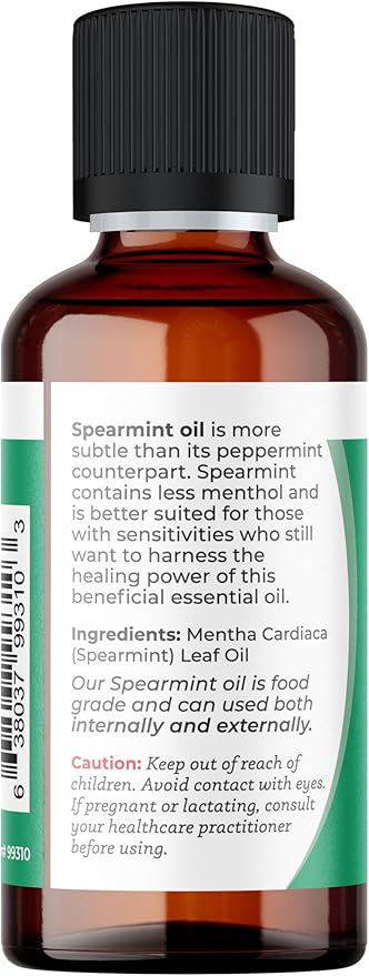 Viva Doria Spearmint Essential Oil, 100% Pure, Natural Spearmint Essential Oil, Undiluted, for Aromatherapy | Food Grade, 30 mL (1 Fluid Ounce)