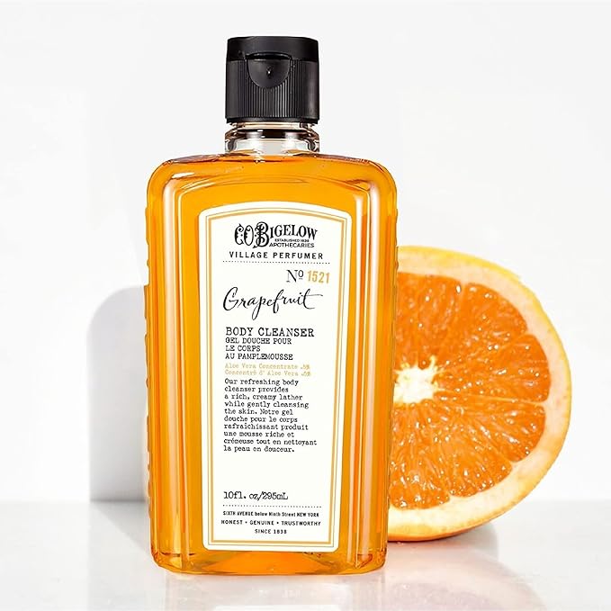 C.O. Bigelow Apothecary Duo, Grapefruit Body Care Gift Box with Body Soap & Lotion, Gift Set of Two - Moisturizing Lotion & Liquid Body Wash for Dry Skin - 10fl oz Each