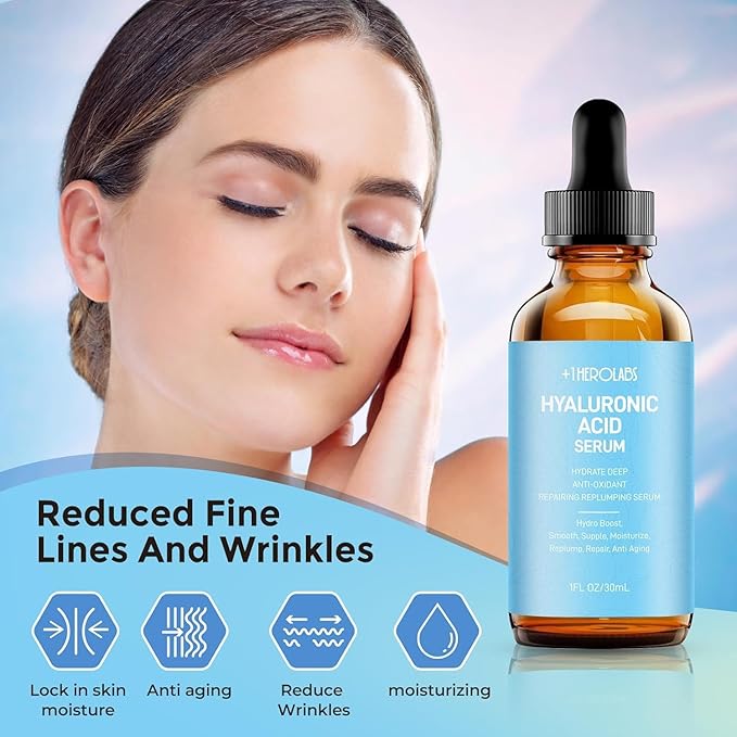 Retinol Eye Cream for Dark Circles and Puffiness, Hyaluronic Acid Serum for Face Anti Aging, Fine Lines, Dark Spots, & Dry Skin
