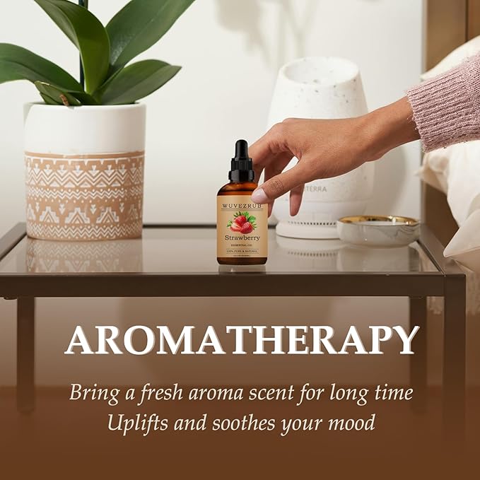 Strawberry Essential Oils 60ML, Pure Strawberry Essential Oil for Aromatherapy Diffuser - 2 Fl Oz