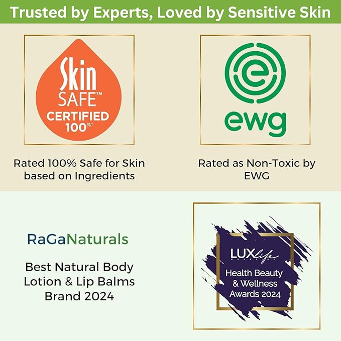 RaGaNaturals Natural Unscented Body Lotion for Dry, Sensitive Skin with Shea Butter, Avocado Oil & Vitamin E - Moisturizing, Fragrance Free Hand Lotion With Organic Essence -For Women, Men, Kids-16 Oz