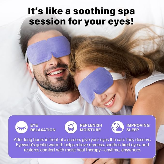 16 Packs Steam Eye Mask, Self Heating Warm Compress for Dry Eyes, Disposable Heated Eye Mask for Sleep, Spa, Travel Essentials & Relaxation Gifts for Women, Stocking Stuffers (16, Ultra-Soft Lavender)