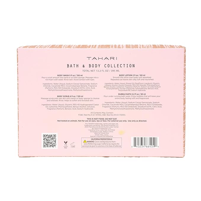 Tahari Vanilla Jasmine Spa Gift Set for Women – Luxurious Bath Kit with Body Lotion, Body Lotion, Body Wash & Bubble Bath – Perfect Selfcare Gifts for Women (Glitz)