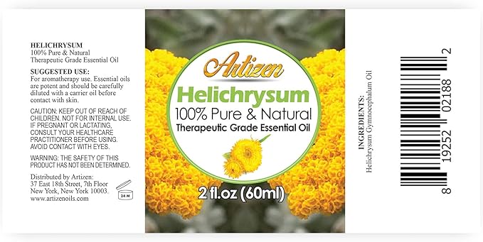 Artizen - (2oz) Helichrysum Essential Oil for Skin, Pure and Natural, Helichrysum Oil- 60 ml