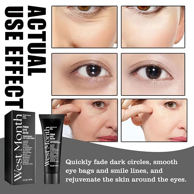 West Month Firming Eye Cream, Moisturizing Hydrating Eye Cream Area Anti Aging Fine Lines for Dark Circles, Crow's Feet, Moisturizing Skin, Reduces Eye Bags