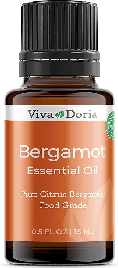 Viva Doria Bergamot Essential Oil, 100% Pure, Natural, Italian Bergamot Essential Oil, Undiluted, for Aromatherapy | Food Grade, 15 mL (0.5 Fluid Ounce)