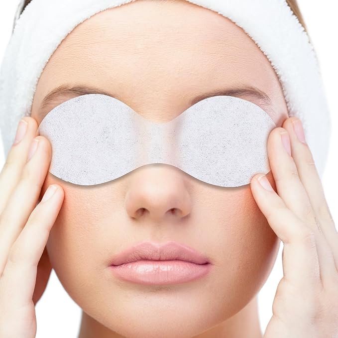 100 Sheets Disposable Eye Mask, Disposable Non Woven Eye Care Cotton Eyemask DIY for Skincare Spa Wrap Moisture Retention Cosmetic Facial Paper Toner, Serum, Or Lotion