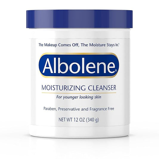 Albolene Face Moisturizer and Makeup Remover, Facial Cleanser and Cleansing Balm, Beta Carotene Fragrance Free Cream, 12 oz