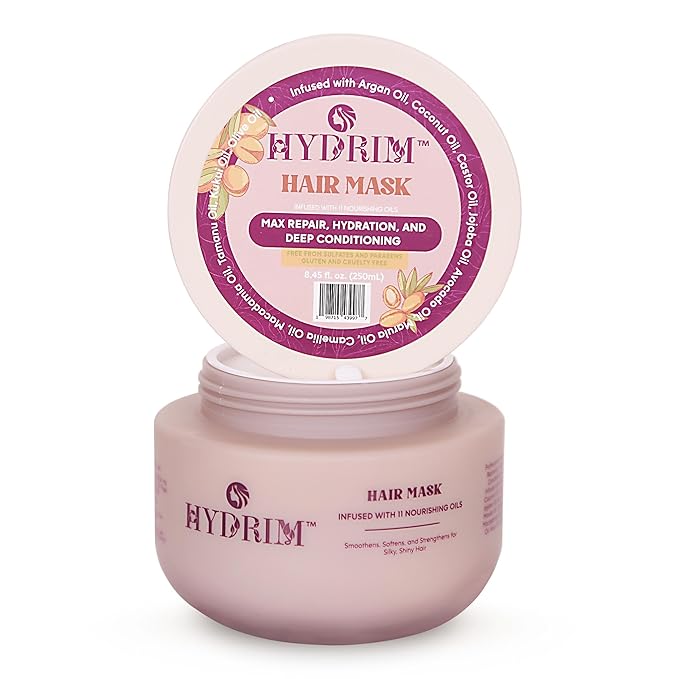 Botanical Hydrating Hair Mask for Damaged Hair – Max Repair & Deep Hair Conditioner – Hair Moisturizer, Infused with Argan Oil Plus 10 More Nourishing Oils – Fresh Floral Aroma, 8.45 fl oz