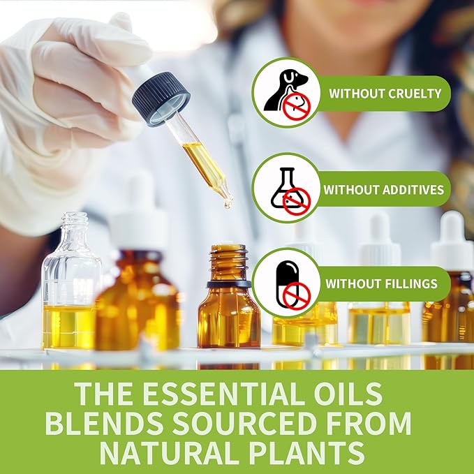 Essential Oil Blends, Essential Oils Set for Diffusers for Home, Well-Being Kit- Spearmint Tea, Calming, Dreams, Relaxing, Mood, Fresh Air Aromatherapy Oils for Humidifiers, Skin, 6x10ml