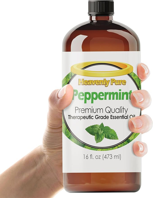 Peppermint Essential Oil (16 OZ Bulk) – Natural Sweet Mint Aroma – Peppermint Aromatherapy Oil