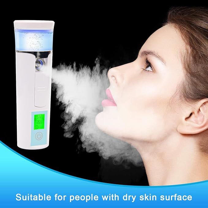 Nano Facial Mister, Mini Facial Steamer, Handy Moisturizing Mist Sprayer, Atomization Eyelash Extensions Skin Care Steamer, USB Rechargeable (Water Supplementer) (50ml)