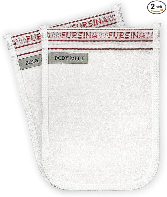 Exfoliating Glove (2 PCS) - Turkish Hammam Mitt for Bath, Exfoliating Body Scrubber Mitt, Dead & Dry Skin Remover for Body, Great for Spray Tan Removal, Smooth Skin Surface