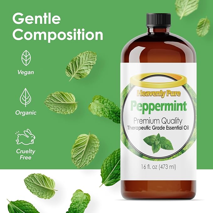 Peppermint Essential Oil (16 OZ Bulk) – Natural Sweet Mint Aroma – Peppermint Aromatherapy Oil