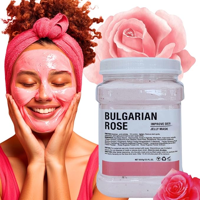 Luxury Rose Facial Mask, Anti-Acne Skin Rejuvenation Mask for Oily and Combination Skin, Jelly mask for professionals, hydrojelly masks, Jelly Face Mask(Rose)